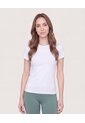 Camiseta Slim Básica Cuello Redondo  Para Mujer Blanco Ostu de Ostu