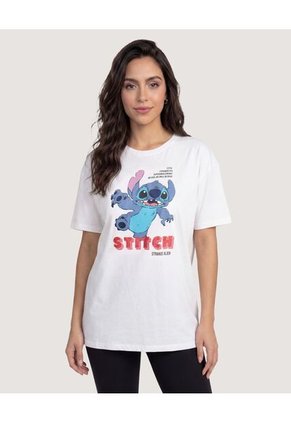 Camiseta Stitch Attack  Para Mujer Crema Ostu