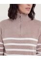 Saco  Para Mujer Cuello Alto O Cuello Tortuga Color Café Marca Ostu #40330081 de Ostu
