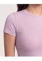 Camiseta Slim Básica Cuello Redondo  Para Mujer Morado Ostu de Ostu