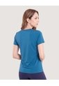 Camiseta Active Regular Cuello Redondo  Para Mujer Azul Ostu de Ostu