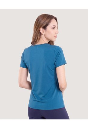 Camiseta Active Regular Cuello Redondo  Para Mujer Azul Ostu