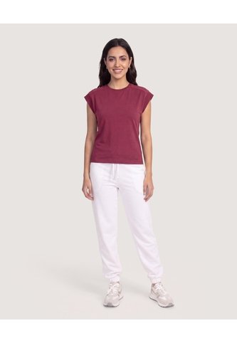 Camiseta Basica Boxi  Para Mujer Vino Ostu Ostu