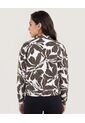 Buzo Botanical Half Zipper  Para Mujer Café Ostu de Ostu