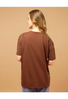 Camiseta Jessie Manga Corta Para Mujer Café Ostu