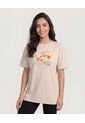 Camiseta Pooh Ride  Para Mujer Beige Ostu de Ostu