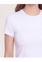 Camiseta Slim Básica Cuello Redondo  Para Mujer Blanco Ostu de Ostu
