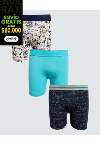 Boxer Para Niño Filete Color Pack X Marca Ostu #80000074 Ostu