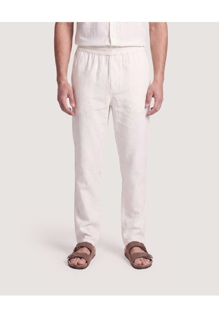 Pantalón En Efecto Rústico  Para Hombre Marfil Ostu