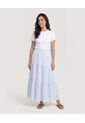 Falda Maxi Floral Breeze  Para Mujer Azul Ostu de Ostu