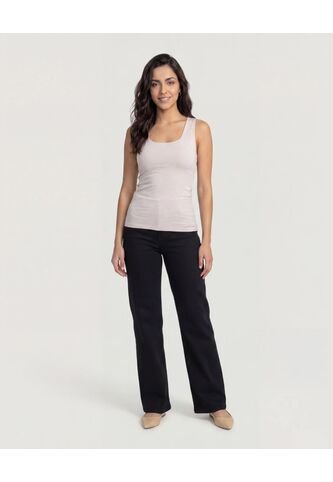 Top Basico Hombro Ancho  Para Mujer Beige Ostu Ostu