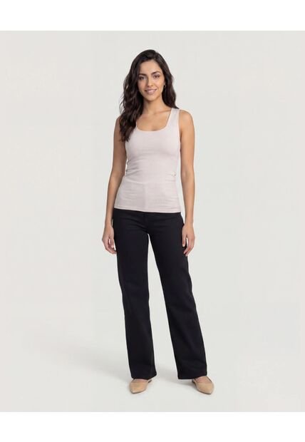 Top Basico Hombro Ancho  Para Mujer Beige Ostu