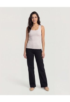 Top Basico Hombro Ancho Para Mujer Beige Ostu