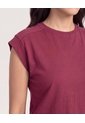 Camiseta Basica Boxi  Para Mujer Vino Ostu de Ostu