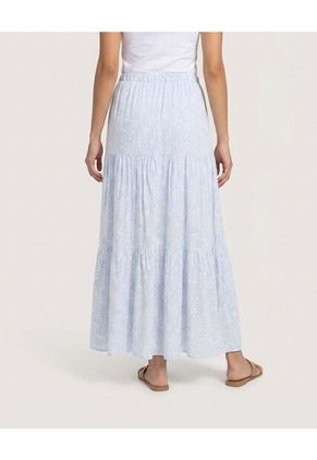 Falda Maxi Floral Breeze Para Mujer Azul Ostu