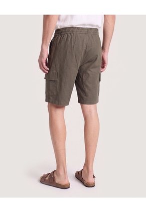 Bermuda Cargo Ajuste Relax  Para Hombre Verde Ostu