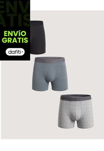 Pack Boxer X3 Náutico  Para Hombre Negro Ostu Ostu