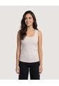 Top Basico Hombro Ancho  Para Mujer Beige Ostu de Ostu