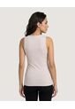 Top Basico Hombro Ancho  Para Mujer Beige Ostu de Ostu