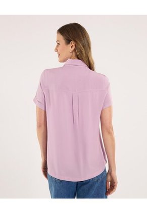 Camisa Para Mujer Manga Corta Color Lila Marca Ostu #40010331