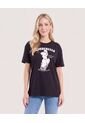 Camiseta Cenicienta Relaxed   Para Mujer Negro Ostu de Ostu