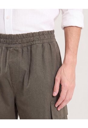 Bermuda Cargo Ajuste Relax  Para Hombre Verde Ostu
