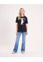 Camiseta Cenicienta Relaxed   Para Mujer Negro Ostu de Ostu