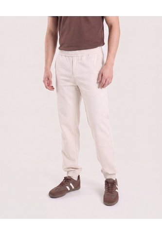 Jogger Plano Texturizado  Para Hombre Beige Ostu Ostu