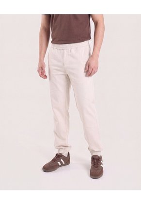 Jogger Plano Texturizado Para Hombre Beige Ostu