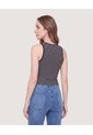 Tank Top Cuello Redondo  Para Mujer Negro Ostu de Ostu