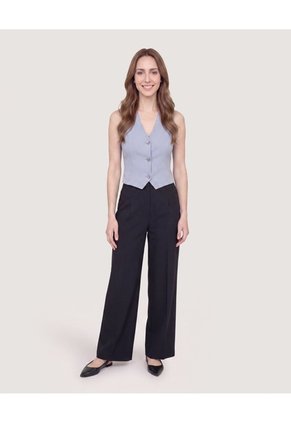 Chaleco Punto Modern  Para Mujer Gris Ostu