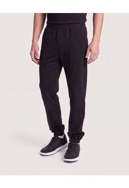 Jogger Plano Texturizado  Para Hombre Negro Ostu