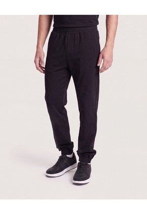 Jogger Plano Texturizado Para Hombre Negro Ostu