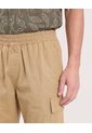 Bermuda Cargo Ajuste Relax  Para Hombre Beige Ostu de Ostu