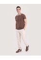 Jogger Plano Texturizado  Para Hombre Beige Ostu de Ostu