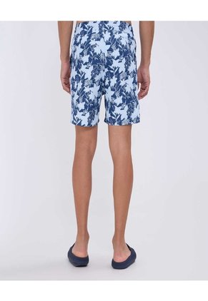 Pantaloneta De Baño Estampada  Para Hombre Azul Ostu