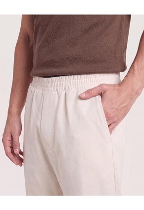 Jogger Plano Texturizado Para Hombre Beige Ostu