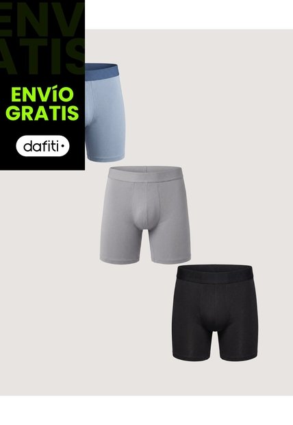 Pack Boxer Medio Básicos X3  Para Hombre Negro Ostu