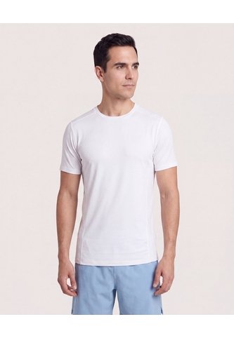 Camiseta Fitted Básica  Para Hombre Blanco Ostu Ostu