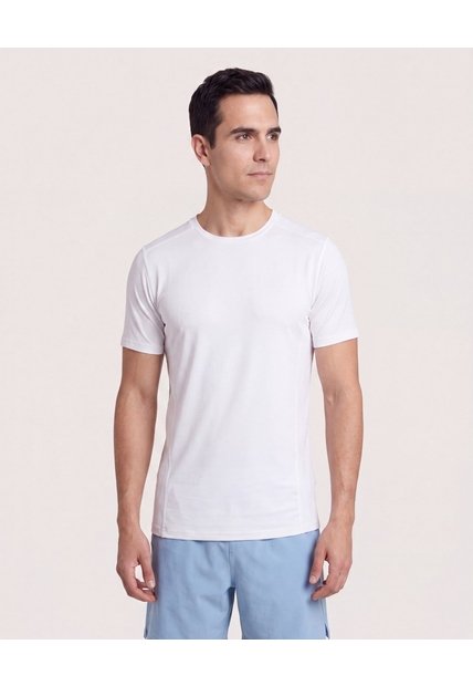 Camiseta Fitted Básica  Para Hombre Blanco Ostu