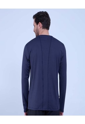 Camiseta Deportiva Manga Larga  Para Hombre Azul Ostu