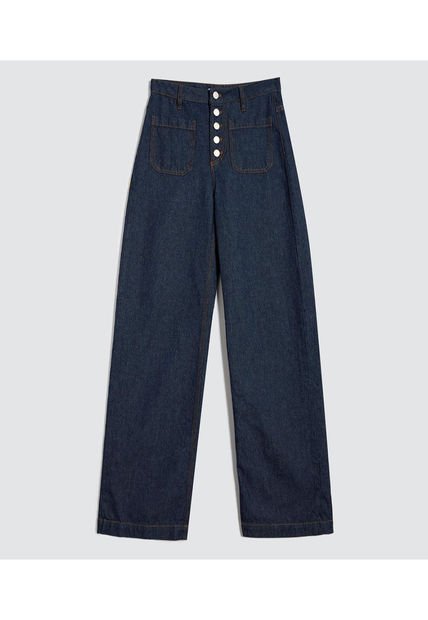 Jean Para Mujer Wide-Leg Color Azul  Marca Ostu #40160493