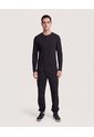 Pantalón En Efecto Rústico  Para Hombre Negro Ostu de Ostu