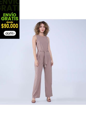 Enterizo Para Mujer Manga Sisa Color Camel Marca Ostu #40320120 Ostu