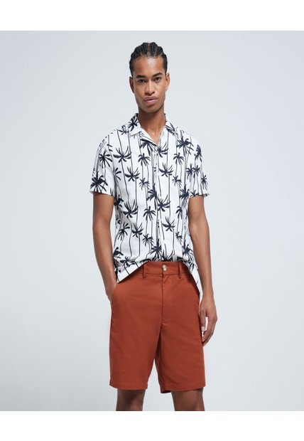Bermuda Tipo Chino  Para Hombre Naranja Ostu