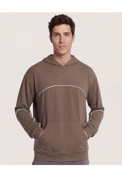 Buzo  Para Hombre Hoodie Color Camel Marca Ostu #60060611