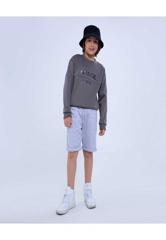 Buzo Estampado Space Crew  Infantil Niño Gris Ostu Ostu