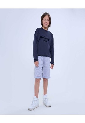 Buzo Estampado Galaxy  Infantil Niño Azul Ostu