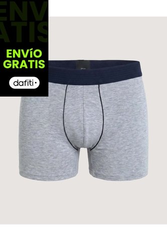 Boxer Medio Con Costuras A Contraste  Para Hombre Gris Ostu Ostu