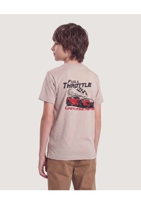 Camiseta Estampado Espalda Para Niño Infantil Niño Beige Ostu
